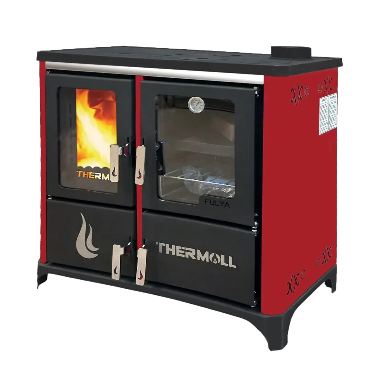 Thermall Fulya Serisi T-25 Yatay Şömine Fırınlı Kalorifer Sobası 2